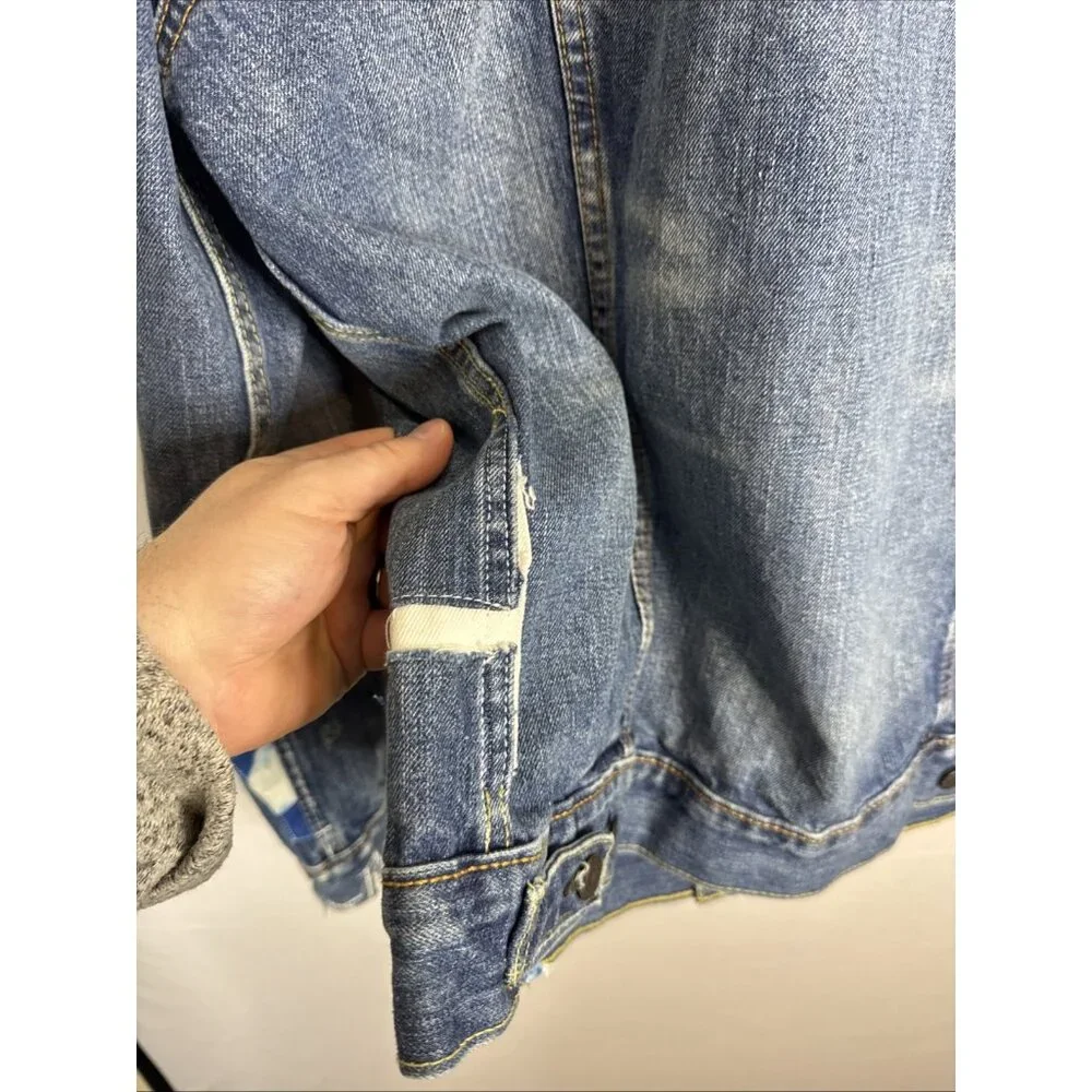 Levi’s Trucker Denim Jacket XL Distressed‎ Faded Classic Style Modified